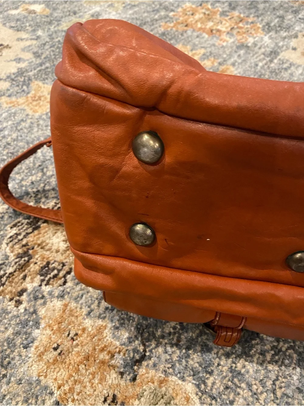 Bag, Classic Men's Leather Weekender Orange